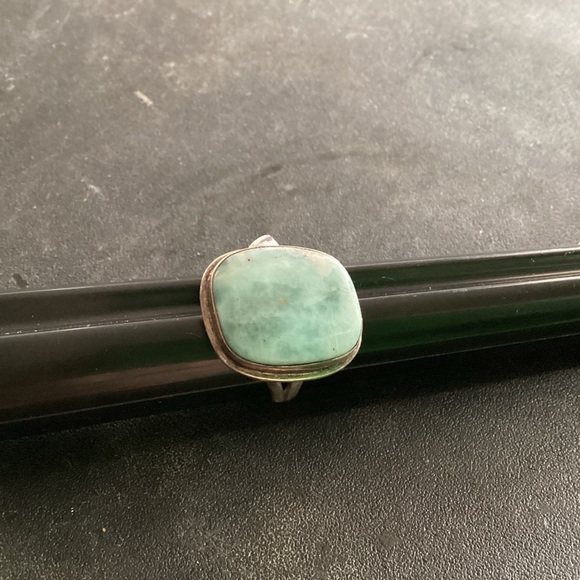 7 Sterling Square Laramar Ring Mermaid Stone - Picture 5 of 6